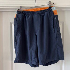 Birddogs Shorts | Medium Long | Navy/Orange Trim | Built-In Liner